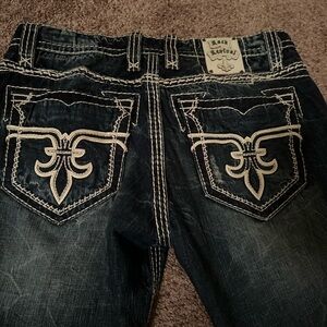 Rock Revival Men's Dark Blue Bootcut Jeans